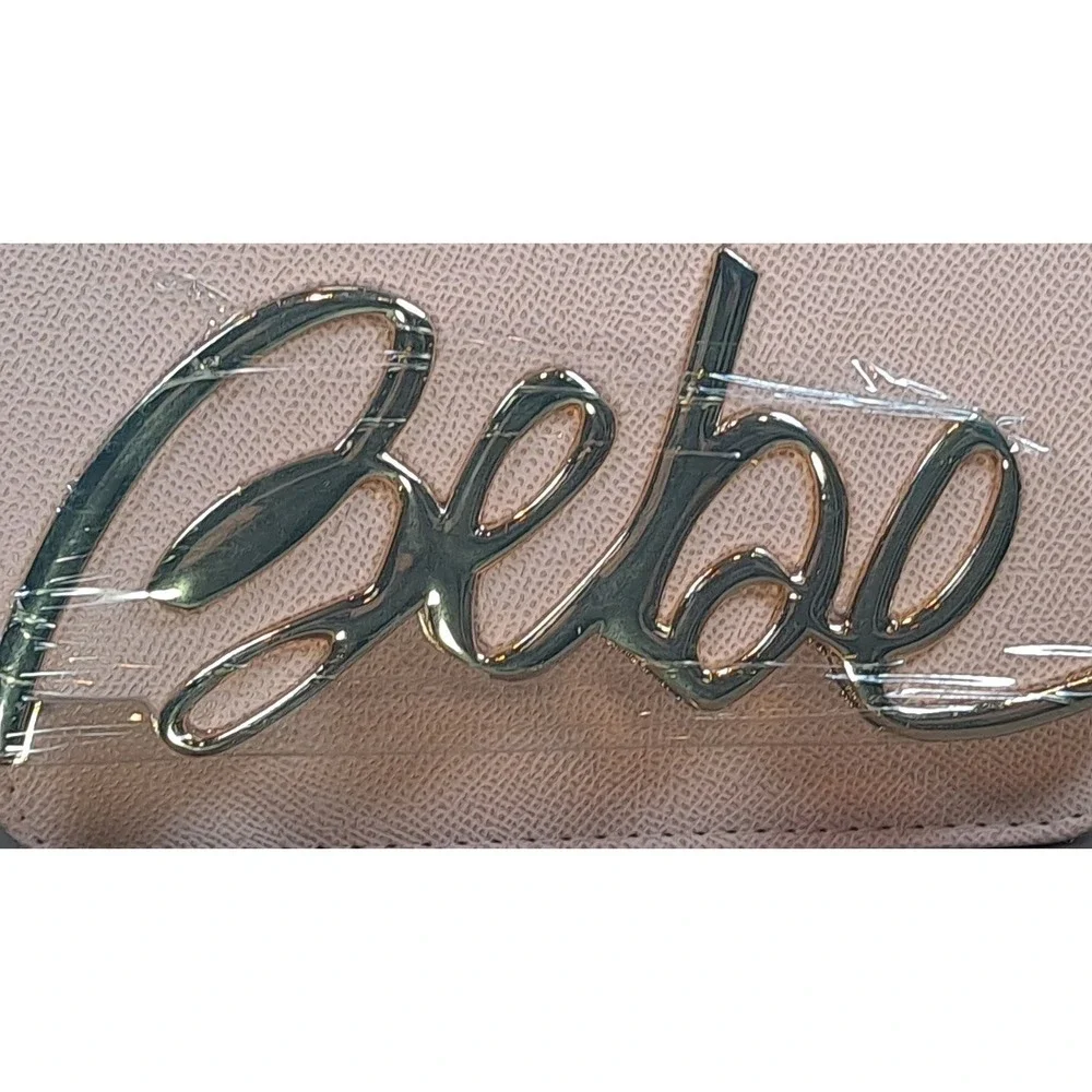 NWT Bebe Gabriel‎ Crossbody Purse Blush Color Gold Logo Women's Small E02-4498